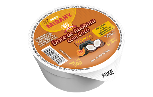 Doce de Abóbora com Coco Cremoso 50g - Caixa 50un