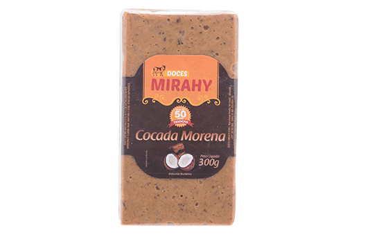Cocada Morena Barra 300g - Caixa 8un
