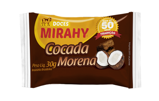 Cocada Morena Barra 30g - Caixa 70un
