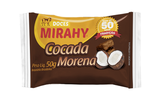 Cocada Morena Barra 50g - Caixa 50un