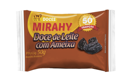 Doce de Leite com Ameixa Barra 50g - Caixa 50un