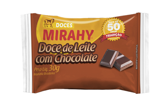 Doce de Leite com Chocolate Barra 30g - Caixa 70un